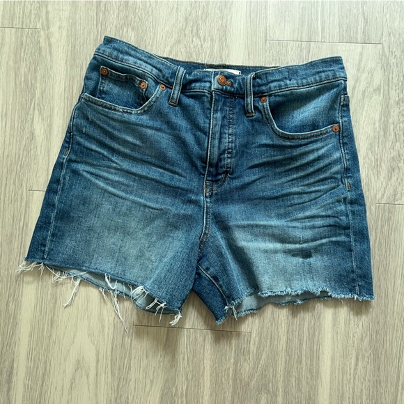 Madewell Pants - Madewell High Waist Denim Shorts - Blue